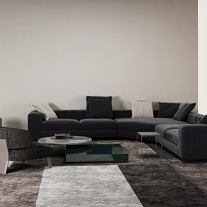 Modern Minotti Sofa Coffee Table Combination 3d model