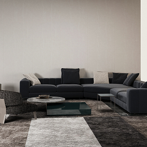 Modern Minotti Sofa Coffee Table Combination 3d model