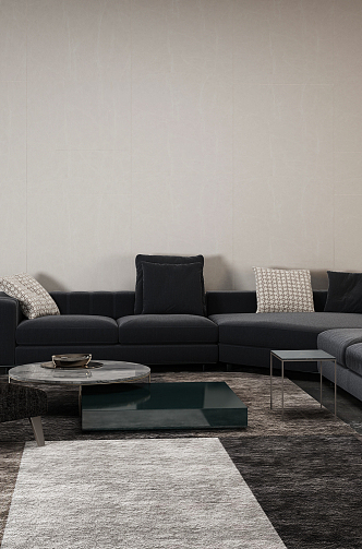 Modern Minotti Sofa Coffee Table Combination 3d model