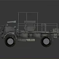 Industrial Style Military Truck With Metal Frame Open Structure And Large Tires
