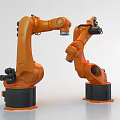Dual Orange Industrial Robotic Arms For Automated Manufacturing Production Lines