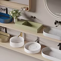 Basin wash basin counter basin faucet washbasin mirror 3d model
