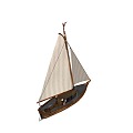 Sailing boat, fishing boat, wooden boat, ancient boat, small wooden boat, sloop 3d model