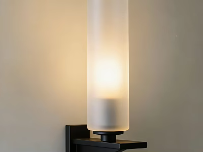 Modern Wall Lamp With Frosted Glass Shade Black Base And Warm Light 3d model