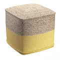 Two Tone Woven Ottoman With Natural And Pink Color Design For Living Room