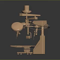 Copper Colored Medical Surgical Equipment With Adjustable Arms Operating Table And Lamp