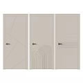Modern Flush Doors with Geometric Patterns Irregular Lines Concentric Waves Horizontal Stripes in Light Beige 3d model