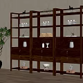 Wooden Display Shelf With Multiple Layers And Decorative Items In Minimalist Room