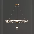 Modern Circular Chandelier Design With Brass Frame And Transparent Glass Pendant