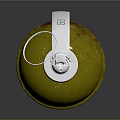 Military Style Yellow Golden Grenade With Metal Fuse And Pull Ring