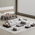 Modern sofa coffee table combination 3d model