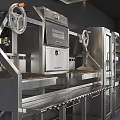 Commercial Kitchen Equipment With Stainless Steel Ovens Worktables And Racks
