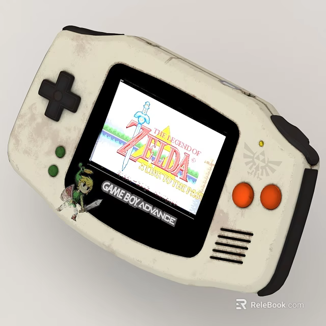 Retro Electronic Toy Game Boy Advance With Legend of Zelda Minish Cap Screen Classic Buttons 3d model 