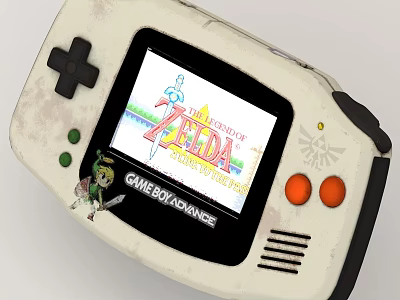 Retro Electronic Toy Game Boy Advance With Legend of Zelda Minish Cap Screen Classic Buttons 3d model