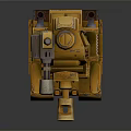 Yellow Military Tank Model With Cannon Tracks Armor And Cross Symbol Details