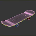 Black Skateboard With Smooth Deck And Colorful Wheels For Daily Use