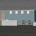 Modern Front Desk Bar 3d model