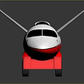 Red and White Private Jet With Sleek Fuselage Windows Landing Gear and Reflective Surface
