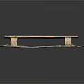 Rustic Wooden Outdoor Bench With Sturdy Legs For Garden Patio And Grassy Areas