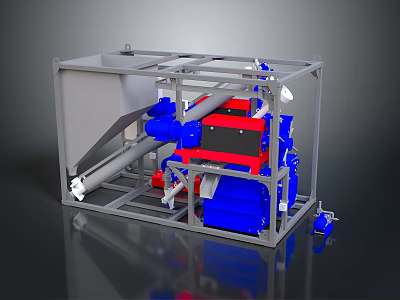 Industrial Tire Manufacturing Machine With Metal Frame And Blue Red Components 3d model