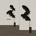 Elegant Brown Cylindrical Vase With Flowing Dry Twigs In Minimalist Light Background