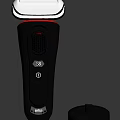 Modern Electric Shaver With Gray And Red Body And Matching Charging Base For Daily Use