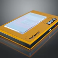 Vintage Yellow Walkman Electronic Device With Transparent Tape Compartment And Control Buttons