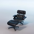 Modern Black Leather Office Chair with Matching Ottoman Ergonomic Design for Comfortable Workspace