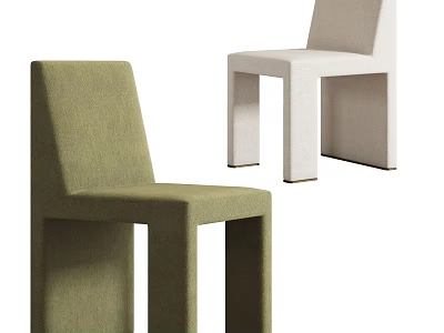 Modern Leisure Accent Chairs In Green And White With Geometric Leg Design Style 3d model