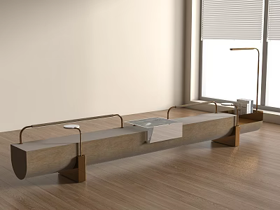 Modern outdoor landscape bench 3d model