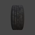 Black Car Wheel With Five Spoke Rim And Deep Tread Pattern 3d model