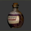 Vintage Glass Poison Bottle With Cork Stopper And Maleficiae Label
