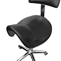 Black Leather Adjustable Chair With Metal Base And Rolling Wheels Design 3d model