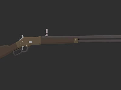 Vintage Hunting Rifle Featuring Wooden Stock Polished Metal Barrel And Classic Design 3d model