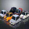 Colorful Small Cartoon Car Models With Various Styles And Different Colors