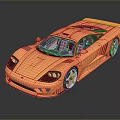 Golden Sports Car Featuring Sleek Aerodynamic Design And Shiny Metallic Finish