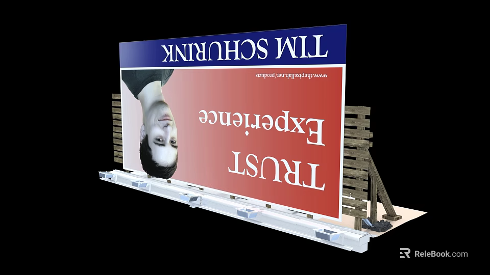 Industrial Billboard Display Equipment with Metal Frame and Support Structure 3d model 