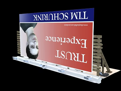 Industrial Billboard Display Equipment with Metal Frame and Support Structure 3d model