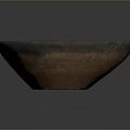 Hand Carved Ancient Style Stone Bowl With Intricate Handle And Rough Texture