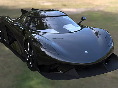 Black Sleek Supercar Featuring Streamlined Design Unique Body Shape And Sporty Exterior 3d model
