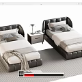 Modern single bedside table 3d model