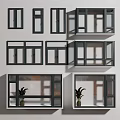 modern floor-to-ceiling window floor-to-ceiling window bay window flat window combination 3d model