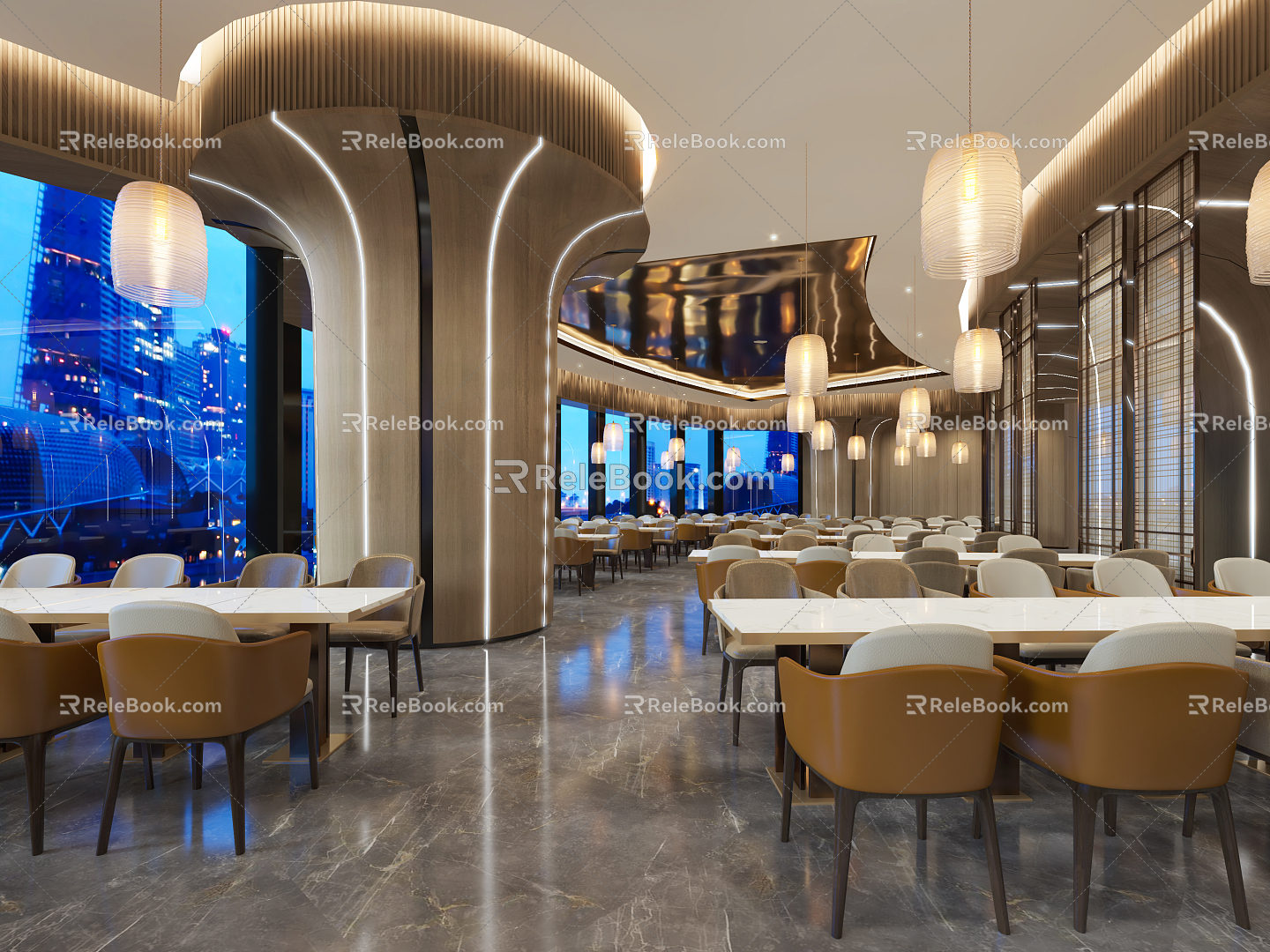 Modern Buffet Restaurant Hotel Buffet Restaurant 3d model