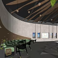 Modern reception area Sales office Reception area 3d model