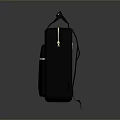 Black Handbag With Gray Handle And Gold Zipper Pocket For Daily Use