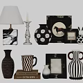 Stylish Decorative Ornament Set With Table Lamp Candle Holder Vases Frames And Rabbit Figurine