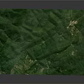 3D Green Terrain Model With Mountainous Landscape Vegetation And White Paths