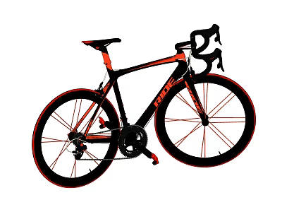 Black and Red Shimano Road Bike With Curved Handlebar And Sleek Frame 3d model
