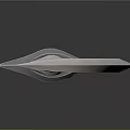 Fantasy Curved Blade Weapon With Sharp Edges And Leather Wrapped Handle
