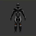 Futuristic Armored Sci Fi Character With Black Silver Armor Red Accents